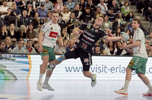 08.03.2026 - Handball - 1. Bundesliga DAIKIN HBL - Saison 2025 2026 - 24. Spieltag: HC Erlangen Metropolregion Nürnberg HCE - GWD Minden - DaMa - xdaxmax - Viggo Kristjansson (73, HC Erlangen HCE )