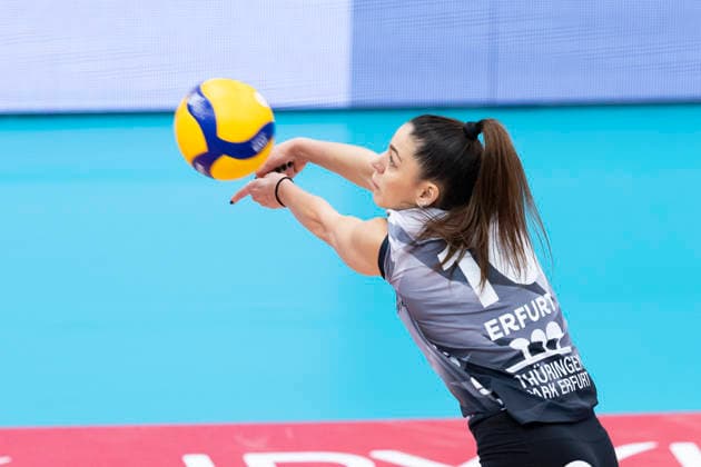 1. Volleyball Bundesliga Frauen: Schwarz-Weiss Erfurt vs. Dresdner SC; Erfurt; 08.03.2026 Kinga Szücs ( 10; Schwarz-Weiss Erfurt) 1. Volleyball Bundesliga Frauen: Schwarz-Weiss Erfurt vs. Dresdner SC; Riethsporthalle Erfurt; 08.03.2026 Copyright: xBEAUTIFULxSPORTS Duehringx