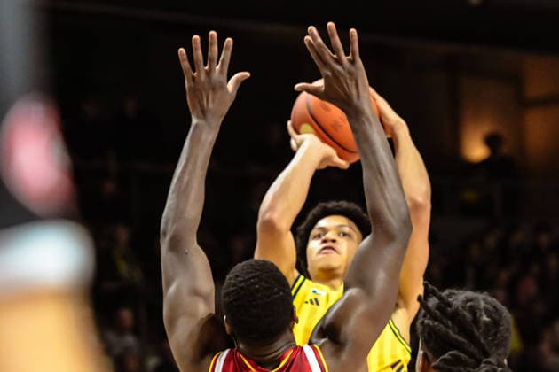 08.03.2026, xlakx, Basketball easyCredit BBL Bundesliga, Alba Berlin - Fitness First Würzburg Baskets v.l. Jack Kayil (Alba Berlin) setzt zum Korbwurf an Berlin