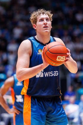 easycredit BBL, Frankfurt Skyliners - BMA365 Bamberg Baskets, 08.03.2026 Jacob Holt (Frankfurt Skyliners, 10) beim Freiwurf Spiel der easycredit BBL Frankfurt Skyliners - BMA365 Bamberg Baskets; am 23. Spieltag der Saison 25 26 in der Süwag Energie ARENA am 08.03.2026 Copyright: xBEAUTIFULxSPORTS Hahnex