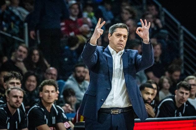 Basketball Berlin 08.03.2026 Saison 2025 2026 EasyCredit BBL 1. Bundesliga Männer, Herren Alba Berlin - Fitness First Würzburg Baskets Sasa Filipovski (Würzburg, Trainer)