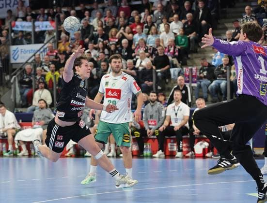 08.03.2026 - Handball - 1. Bundesliga DAIKIN HBL - Saison 2025 2026 - 24. Spieltag: HC Erlangen Metropolregion Nürnberg HCE - GWD Minden - DaMa - xdaxmax - Florian Scheerer (10, HC Erlangen HCE ) Malte Semisch (1, GWD Minden )