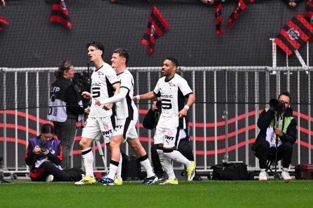 OGC Nice v Stade Rennais FC - Ligue 1 McDonald s 2025 2026 26 Quentin MERLIN (srfc) - 70 Arnaud NORDIN (srfc) - 09 Esteban LEPAUL (srfc) during the Ligue 1 McDonald s match between Nice and Rennes at Allianz Riviera on March 8, 2026 in Nice, France. Nice France  Copyright: xFEPx 776348313