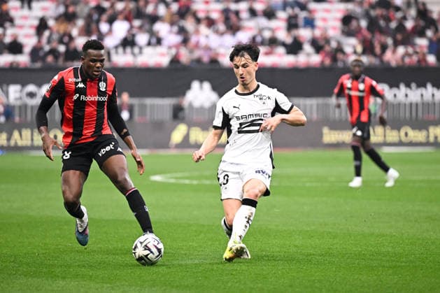 OGC Nice v Stade Rennais FC - Ligue 1 McDonald s 2025 2026 28 Juma BAH (ogcn) - 09 Esteban LEPAUL (srfc) during the Ligue 1 McDonald s match between Nice and Rennes at Allianz Riviera on March 8, 2026 in Nice, France. Nice France  Copyright: xFEPx 776348313