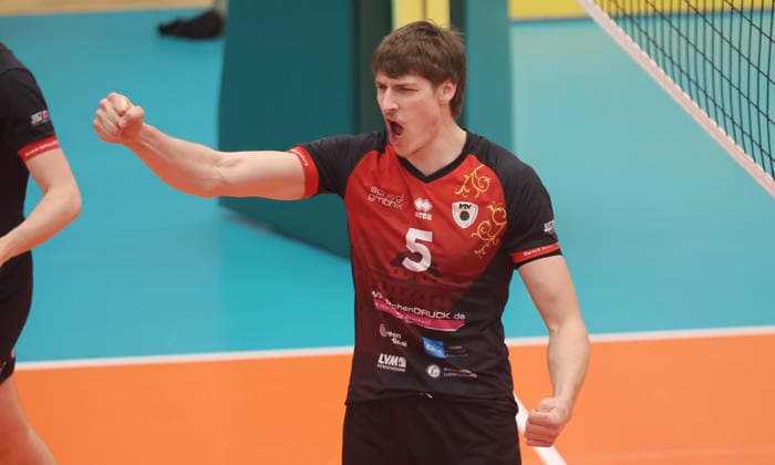 Ludwigsburg , 1. Bundesliga Volleyball Barock Volleys MTV Ludwigsburg vs. SWD powervolleys Düren , Jan Huber ( Ludwigsburg )