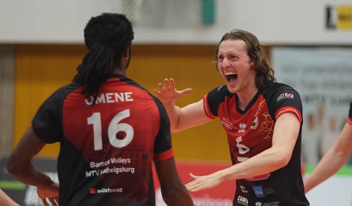 Ludwigsburg , 1. Bundesliga Volleyball Barock Volleys MTV Ludwigsburg vs. SWD powervolleys Düren , Ben-Simon Bonin ( Ludwigsburg )