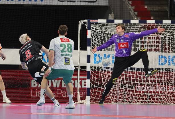 08.03.2026 - Handball - 1. Bundesliga DAIKIN HBL - Saison 2025 2026 - 24. Spieltag: HC Erlangen Metropolregion Nürnberg HCE - GWD Minden - DaMa - xdaxmax - Marek Nissen (6, HC Erlangen HCE ) Malte Semisch (1, GWD Minden )