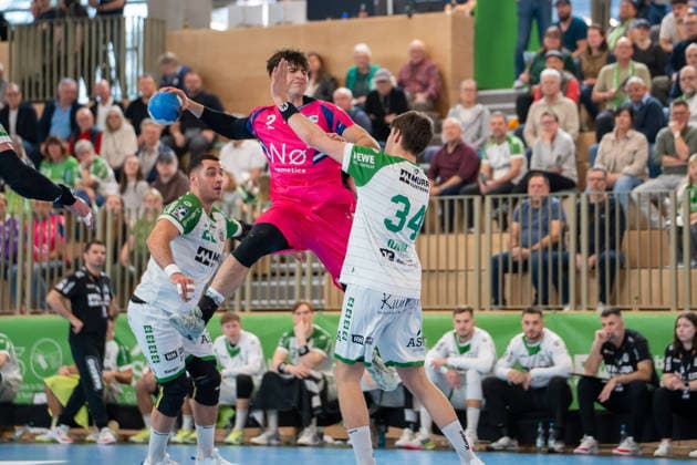 Handball I Herren I Saison 2025-2026 I 2. Bundesliga I 23. Spieltag I HC Oppenweiler Backnang - TSV Bayer Dormagen I 08.03.2026 Luca Krist (2, TSV Bayer Dormagen) im Wurf Backnang Murrtal Arena Baden-Württemberg Deutschland Copyright: xLobeca MaxxPetershansx