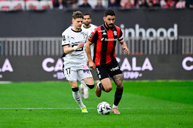 FOOTBALL : OGC Nice VS Stade Rennais FC - Ligue 1 McDonald s - 08 03 2026 Morgan Sanson (OGC Nice) Ligue 1 McDonald s match between OGC Nice and Stade Rennais Football Club on Mars 8, 2026 at the Allianz Riviera Stadium in Nice. NiceFrance  Copyright: xWilliamxCannarellax