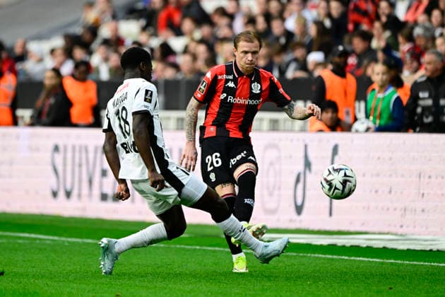 FOOTBALL : OGC Nice VS Stade Rennais FC - Ligue 1 McDonald s - 08 03 2026 Melvin Bard (OGC Nice) - Ligue 1 McDonald s match between OGC Nice and Stade Rennais Football Club on Mars 8, 2026 at the Allianz Riviera Stadium in Nice. NiceFrance  Copyright: xWilliamxCannarellax