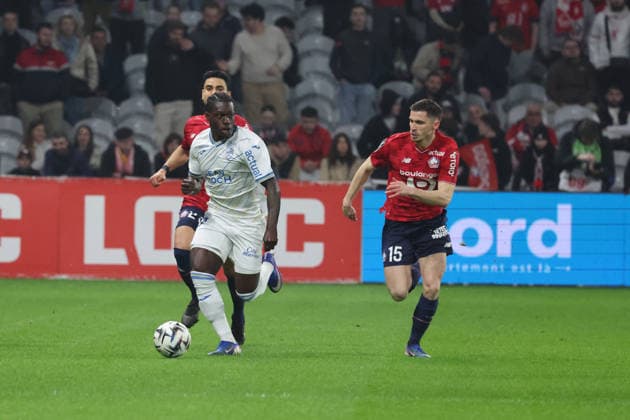 FOOTBALL : LOSC Lille vs FC Lorient - Ligue 1 J25 - 08 03 2026 Jean-Victor MAKENGO (FC Lorient) lors du match LOSC Lille vs FC Lorient, Ligue 1 J25, Decathlon Arena stade Pierre Mauroy, le 8 mars 2026 - photo Laurent Sanson PsnewZ  Copyright: xLaurentxSANSONx xPsnewZx