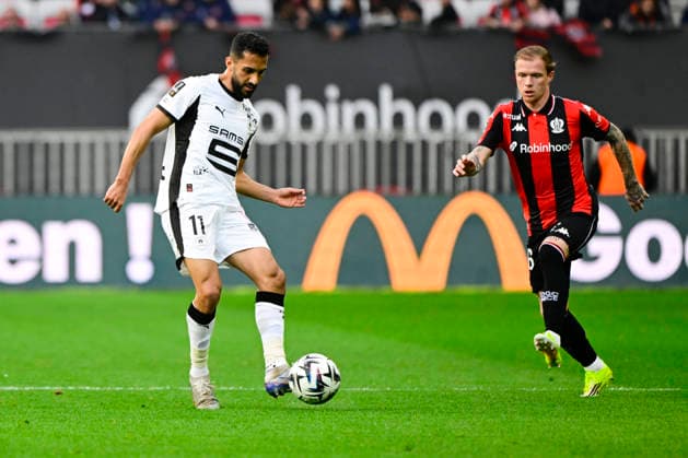 FOOTBALL : OGC Nice VS Stade Rennais FC - Ligue 1 McDonald s - 08 03 2026 Mousa Tamari (SRFC) - Ligue 1 McDonald s match between OGC Nice and Stade Rennais Football Club on Mars 8, 2026 at the Allianz Riviera Stadium in Nice. NiceFrance  Copyright: xWilliamxCannarellax