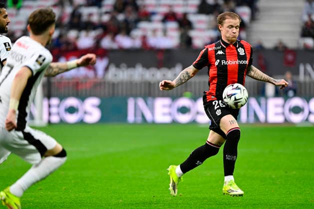 FOOTBALL : OGC Nice VS Stade Rennais FC - Ligue 1 McDonald s - 08 03 2026 Melvin Bard (OGC Nice) - Ligue 1 McDonald s match between OGC Nice and Stade Rennais Football Club on Mars 8, 2026 at the Allianz Riviera Stadium in Nice. NiceFrance  Copyright: xWilliamxCannarellax