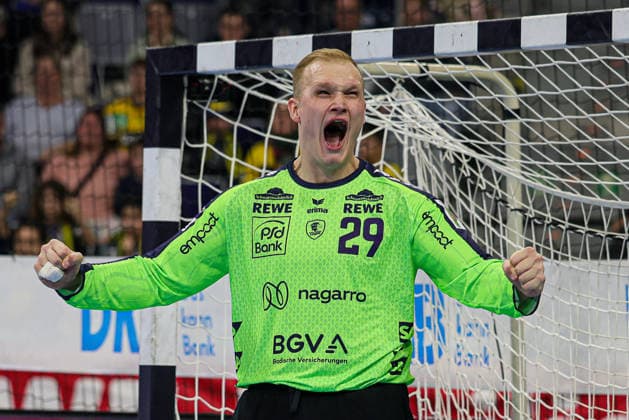 08.03.2026, xhettx, Handball Daikin HBL, Rhein Neckar Loewen - Bergischer HC v.l. jubel bei David Späth (Rhein-Neckar Löwen, 29) (DFL DFB REGULATIONS PROHIBIT ANY USE OF PHOTOGRAPHS as IMAGE SEQUENCES and or QUASI-VIDEO)