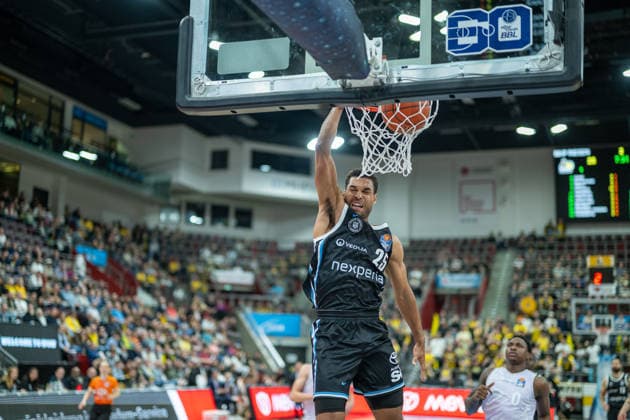 Kenneth Ogbe (Veolia Towers Hamburg, 25), GER, MHP Riesen vs. Veolia Towers Hamburg, Basketball Bundesliga, easycredit BBL, 23. Spieltag, Spielzeit 2025 2026, 08.03.2026, GER, MHP Riesen vs. Veolia Towers Hamburg, Basketball Bundesliga, easycredit BBL, 23. Spieltag, Spielzeit 2025 2026, 08.03.2026 Ludwigsburg Copyright: xEibner-Pressefoto SaschaxWaltherx EP_EER