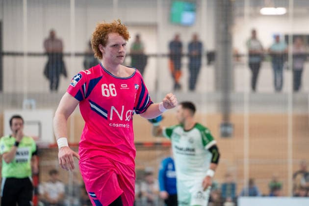 Handball I Herren I Saison 2025-2026 I 2. Bundesliga I 23. Spieltag I HC Oppenweiler Backnang - TSV Bayer Dormagen I 08.03.2026 Julius Hein (66, TSV Bayer Dormagen) jubelt Backnang Murrtal Arena Baden-Württemberg Deutschland Copyright: xLobeca MaxxPetershansx