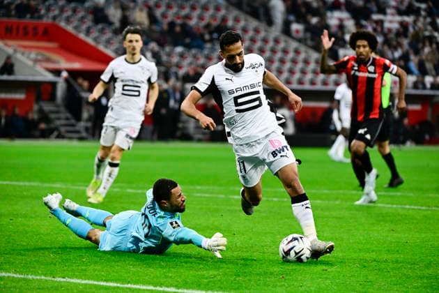 FOOTBALL : OGC Nice VS Stade Rennais FC - Ligue 1 McDonald s - 08 03 2026 Mousa Tamari (SRFC) - Ligue 1 McDonald s match between OGC Nice and Stade Rennais Football Club on Mars 8, 2026 at the Allianz Riviera Stadium in Nice. NiceFrance  Copyright: xWilliamxCannarellax