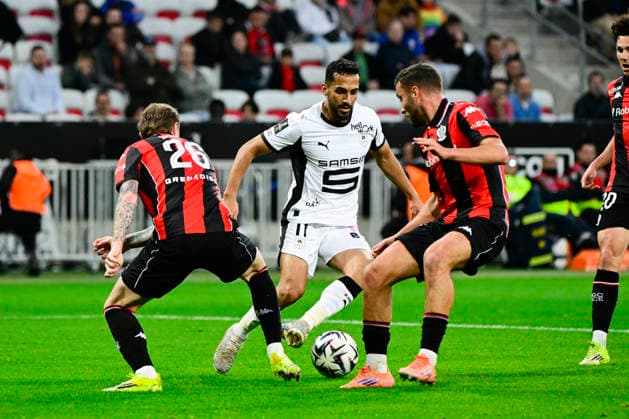 FOOTBALL : OGC Nice VS Stade Rennais FC - Ligue 1 McDonald s - 08 03 2026 Mousa Tamari (SRFC) - Ligue 1 McDonald s match between OGC Nice and Stade Rennais Football Club on Mars 8, 2026 at the Allianz Riviera Stadium in Nice. NiceFrance  Copyright: xWilliamxCannarellax