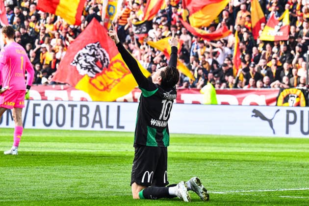 FOOTBALL : RC Lens vs FC Metz - Ligue 1 - JournÃ e 25 - 08 03 2026 Joie des joueurs du RC Lens aprÃ s le but de Florian Thauvin (RC Lens) LensFrance  Copyright: xBaptistexAutissierx