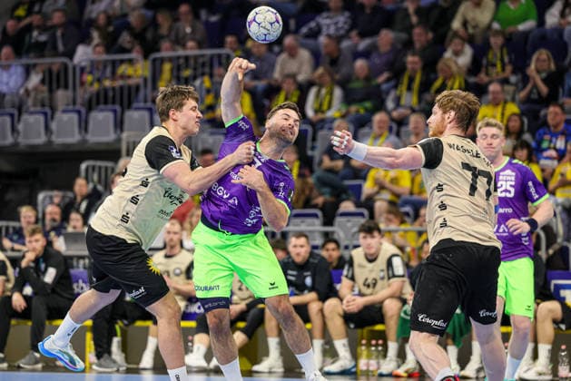 08.03.2026, xhettx, Handball Daikin HBL, Rhein Neckar Loewen - Bergischer HC v.l. wurf von Dani Baijens (Rhein-Neckar Löwen, 77) (DFL DFB REGULATIONS PROHIBIT ANY USE OF PHOTOGRAPHS as IMAGE SEQUENCES and or QUASI-VIDEO)