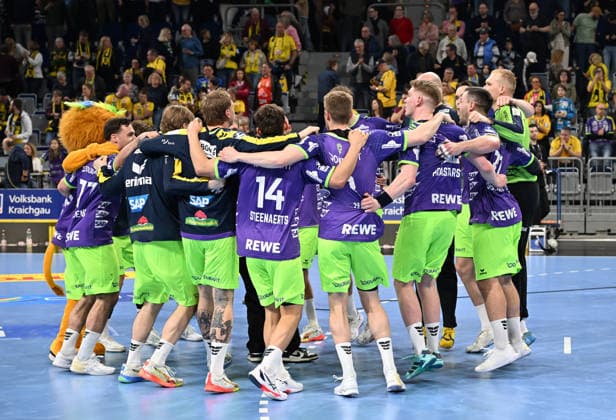 HBL-Handball-Bundesliga - Saison 2025 26 Mannheim SAP-Arena 08.03.2026 Rhein-Neckar-Löwen (rnl) - Bergischer HC (bhc) 28:25 Jubel der RNL HBL-Handball-Bundesliga