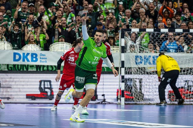 08.03.2026, xovx, Handball Daikin Handball Bundesliga, HSG Wetzlar - MT Melsungen Jubel bei Stefan Cavor (HSG Wetzlar) Wetzlar Buderus-Arena Hessen Deutschland (DE)