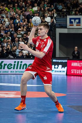 08.03.2026, xovx, Handball Daikin Handball Bundesliga, HSG Wetzlar - MT Melsungen Reynir Thor Stefansson (MT Melsungen), Freisteller Wetzlar Buderus-Arena Hessen Deutschland (DE)