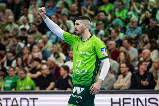 08.03.2026, xovx, Handball Daikin Handball Bundesliga, HSG Wetzlar - MT Melsungen Jubel bei Stefan Cavor (HSG Wetzlar) Wetzlar Buderus-Arena Hessen Deutschland (DE)