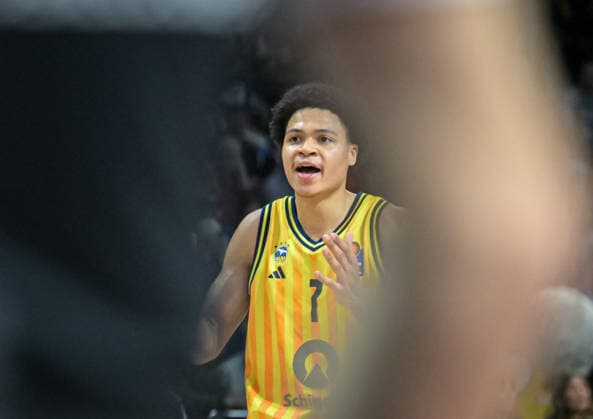 08.03.2026, xlakx, Basketball easyCredit BBL Bundesliga, Alba Berlin - Fitness First Würzburg Baskets v.l. Jack Kayil (Alba Berlin) Berlin *** 08 03 2026, xlakx, Basketball easyCredit BBL Bundesliga, Alba Berlin Fitness First Würzburg Baskets v l Jack Kayil Alba Berlin Berlin Daniel Lakomski