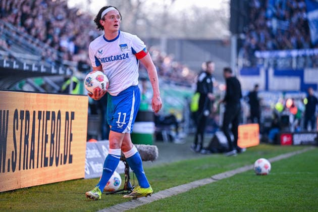 08.03.2026, Fussball, 2. Bundesliga, 25. Spieltag Saison 2025 2026, Preußen Münster - Hertha BSC, Fabian Reese (Hertha BSC), xRHR-FOTO TKx