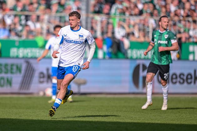 08.03.2026, Fussball, 2. Bundesliga, 25. Spieltag Saison 2025 2026, Preußen Münster - Hertha BSC, MichaÃ«l Cuisance (Hertha BSC) xRHR-FOTO TKx