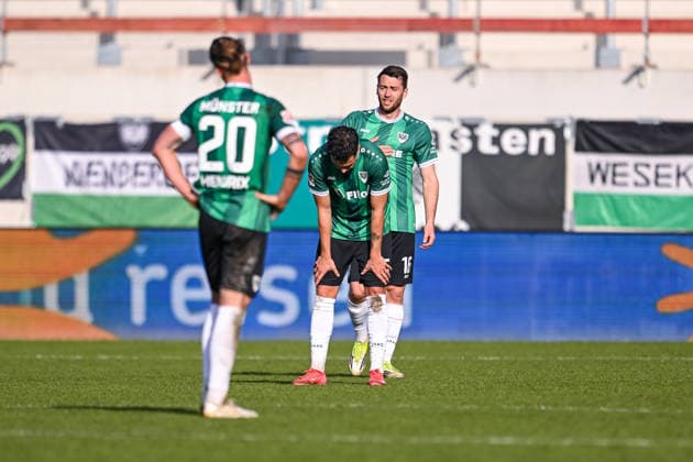 08.03.2026, Fussball, 2. Bundesliga, 25. Spieltag Saison 2025 2026, Preußen Münster - Hertha BSC, Torge Paetow (Preußen Münster) xRHR-FOTO TKx