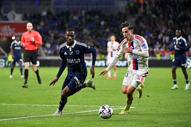 Olympique Lyonnais v Paris FC - Ligue 1 McDonald s 2025 2026 17 Adama CAMARA (pfc) - 45 Remi HIMBERT (ol) during the Ligue 1 McDonald s match between Lyon and Paris FC at Groupama Stadium on March 8, 2026 in Lyon, France. Lyon France  Copyright: xFEPx 776348314