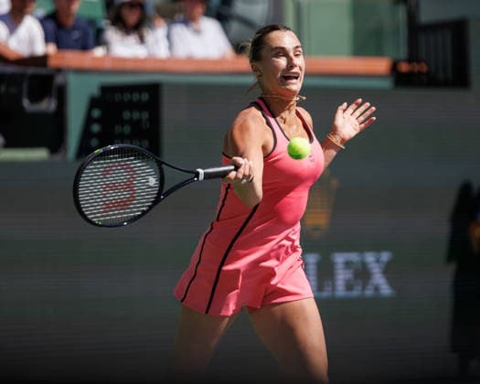 March 8, 2026: Aryna Sabalenka in action againstJaqueline Cristian (ROU) during their round 3 match at the BNP Paribas Open on March 7, 2026, held at the Indian Wells Tennis Garden in Indian Wells, California. Indian Wells USA - ZUMAc04_ 20260308_zma_c04_089 Copyright: xMalxTaamx