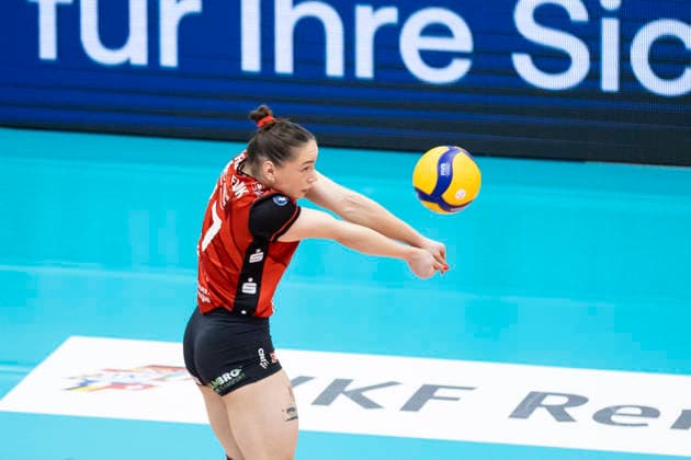 1. Volleyball Bundesliga Frauen: Schwarz-Weiss Erfurt vs. Dresdner SC; Erfurt; 08.03.2026 Lorena Lorber Fijok ( 17; Dresdner SC) 1. Volleyball Bundesliga Frauen: Schwarz-Weiss Erfurt vs. Dresdner SC; Riethsporthalle Erfurt; 08.03.2026 Copyright: xBEAUTIFULxSPORTS Duehringx