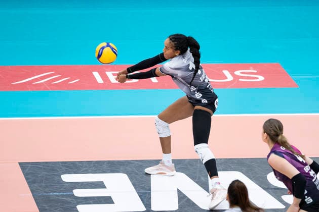 1. Volleyball Bundesliga Frauen: Schwarz-Weiss Erfurt vs. Dresdner SC; Erfurt; 08.03.2026 Alianza Darley ( 14; Schwarz-Weiss Erfurt) 1. Volleyball Bundesliga Frauen: Schwarz-Weiss Erfurt vs. Dresdner SC; Riethsporthalle Erfurt; 08.03.2026 Copyright: xBEAUTIFULxSPORTS Duehringx