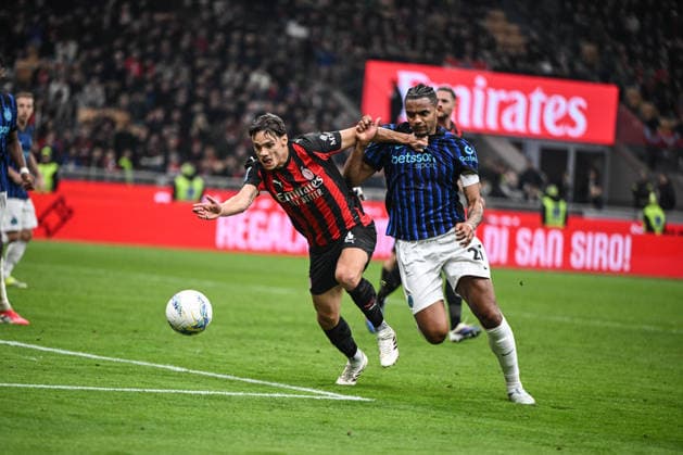 CALCIO - Serie A - AC Milan vs Inter - FC Internazionale Samuele Ricci of AC Milan in action during the Italian Serie A football match between AC Milan and Inter FC Internazionale on 8 March 2026 at Giuseppe Meazza San Siro Siro stadium in Milan, Italy Milan Italy  Copyright: xIPAxSport ABACAx