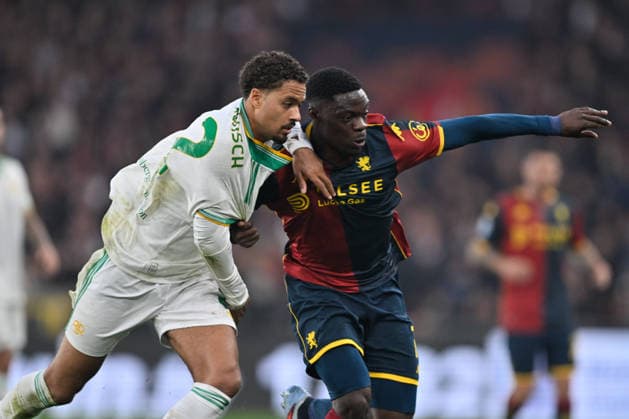 Devyne Fabian Jairo Rensch (AS Roma) - Caleb Ansah Ekuban (Genoa CFC) during Genoa CFC vs AS Roma, Italian soccer Serie A match in Genoa, Italy, March 08 2026  Copyright: xDaniloxVigo IPAxSportx xipa-agency.netx xx IPA_72596192 IPA_Agency_IPA72596192