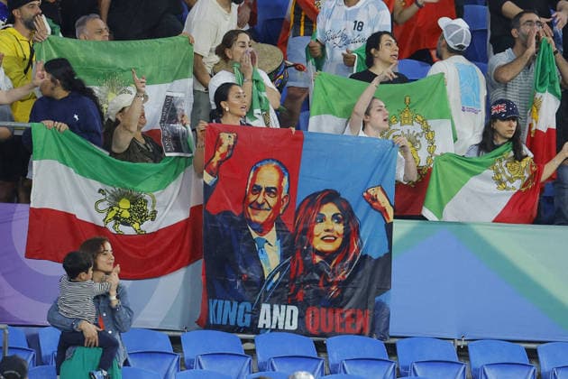 GOLD COAST, AUSTRALIA - MARCH 08 Supporters of Iran are seen holding banners of support after the Womens Asian Cup match between Islamic Republic of Iran and Philippines at the Gold Coast Stadium on March 08 2026 in Gold Coast, Australia Copyright: xMatthewxStarlingx xSPPx Sportspressphoto_SPR106051