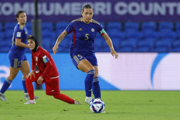 GOLD COAST, AUSTRALIA - MARCH 08 Hali Long (5 Philippines) runs with the ball during the Womens Asian Cup match between Islamic Republic of Iran and Philippines at the Gold Coast Stadium on March 08 2026 in Gold Coast, Australia Copyright: xMatthewxStarlingx xSPPx Sportspressphoto_SPR106262