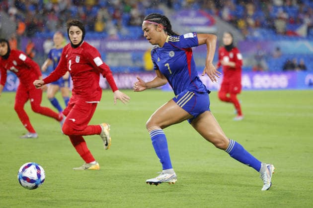 GOLD COAST, AUSTRALIA - MARCH 08 Jael-Marie Guy (7 Philippines) runs with the ball during the Womens Asian Cup match between Islamic Republic of Iran and Philippines at the Gold Coast Stadium on March 08 2026 in Gold Coast, Australia Copyright: xMatthewxStarlingx xSPPx Sportspressphoto_SPR106271
