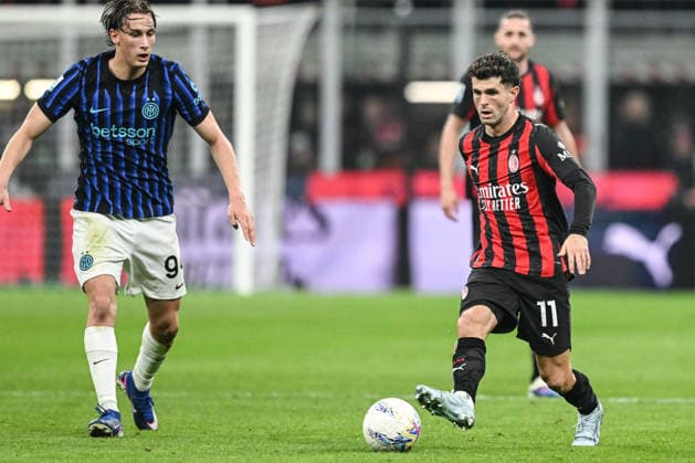 CALCIO - Serie A - AC Milan vs Inter - FC Internazionale Christian Pulisic of AC Milan in action during the Italian Serie A football match between AC Milan and Inter FC Internazionale on 8 March 2026 at Giuseppe Meazza San Siro Siro stadium in Milan, Italy Milan Italy  Copyright: xIPAxSport ABACAx