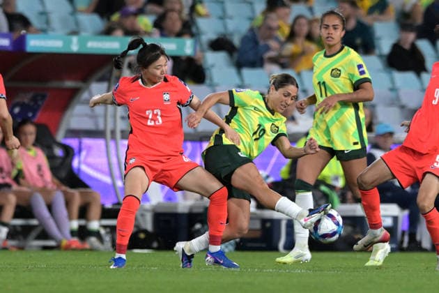 March 8, 2026, Sydney, Australia: Kang Chae-Rim (L) of Republic of Korea women football team and Katrina Gorry (R) of Australia women football team seen in action during the AFC Women s Asian Cup Group A match between Australia and Republic of Korea held at the Stadium Australia. Final score Australia 3:3 Republic of Korea. Final score Australia 3:3 Republic of Korea. Australia Vs Republic Of Korea In Sydney - 08 Mar 2026  - ZUMAs197 20260308_aaa_s197_327 Copyright: xLuisxVeniegrax