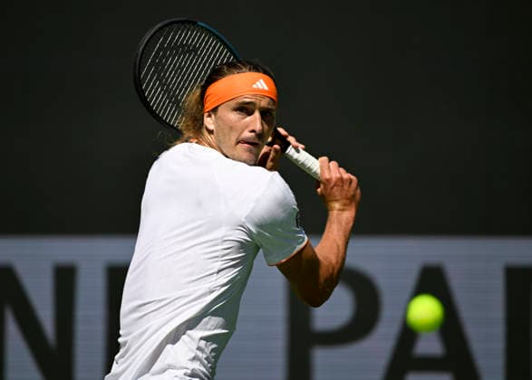 March 08, 2026 Alexander Zverev of Germany returns a shot against Brandon Nakashima during their match at the BNP Paribas Open held at the Indian Wells Tennis Garden in Indian Wells, California. California. Mandatory Photo Credit : CSM Tennis 2026: BNP Paribas Open MAR 08  - ZUMAc04_ 20260308_zma_c04_244 Copyright: xCharlesxBausx