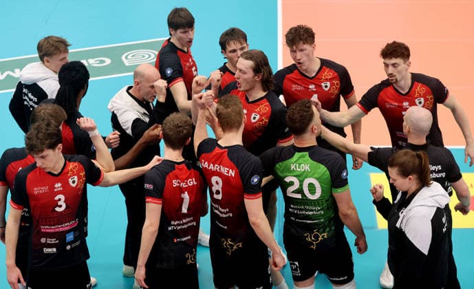 Ludwigsburg , 1. Bundesliga Volleyball Barock Volleys MTV Ludwigsburg vs. SWD powervolleys Düren , Ludwigsburger Mannschaft bei einer Auszeit