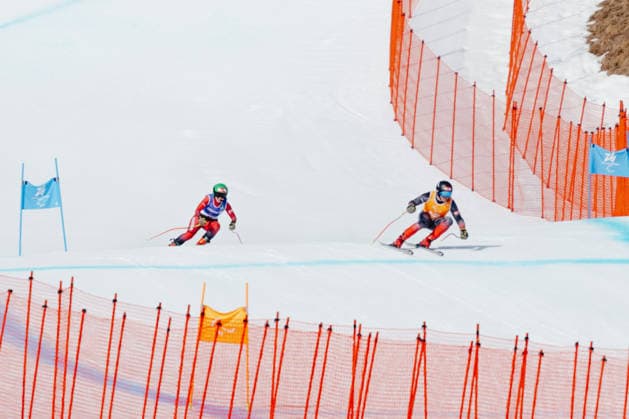 PARALYMPICS - Winter Paralympics Milano Cortina 2026 CORTINA D AMPEZZO,ITALY,09.MAR.26 - PARALYMPICS, ALPINE SKIING - Paralympic Winter games, Winterspiele,Spiele, Summer games Milano Cortina 2026, Super G, women. Image shows Elina Stary and guide Stefan Winter (AUT).  GEPAxpictures xMatthiasxTrinkl