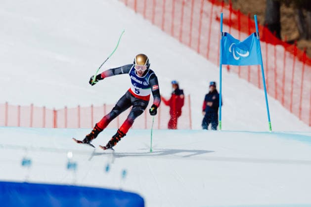 PARALYMPICS - Winter Paralympics Milano Cortina 2026 CORTINA D AMPEZZO,ITALY,09.MAR.26 - PARALYMPICS, ALPINE SKIING - Paralympic Winter games, Winterspiele,Spiele, Summer games Milano Cortina 2026, Super G, men. Image shows Johannes Aigner and guide Nico Haberl (AUT).  GEPAxpictures xMatthiasxTrinkl