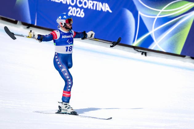 PARALYMPICS - Winter Paralympics Milano Cortina 2026 CORTINA D AMPEZZO,ITALY,09.MAR.26 - PARALYMPICS, ALPINE SKIING - Paralympic Winter games, Winterspiele,Spiele, Summer games Milano Cortina 2026, Super G, men. Image shows Patrick Halgren (USA).  GEPAxpictures xMatthiasxTrinkl