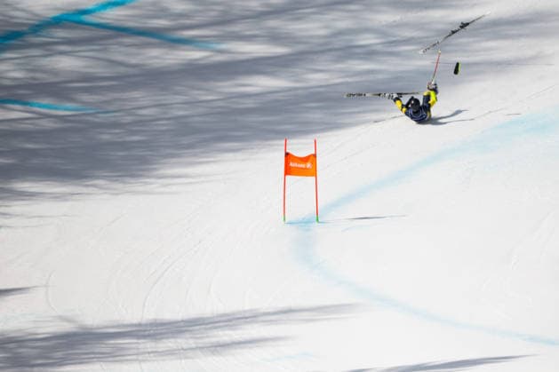 260309 Aaron Lindström of Sweden crashes while competing in the men s Super-G para alpine skiing during day 3 of the Milano Cortina 2026 Winter Paralympic Games on March 9, 2026 in Cortina. Photo: Maxim Thore BILDBYRAN kod MT MT1014 alpint alpine skiing paralympic games paralympics paralympiska spel paralympiske leker vinter-paralympics winter paralympics milano cortina 2026 milano cortina 2026 winter paralympic games 3 bbeng super-g herr sweden sverige *** 260309 Aaron Lindström of Sweden crashes while competing in the men s Super G para alpine skiing during day 3 of the Milano Cortina 2026 Winter Paralympic Games on March 9, 2026 in Cortina Photo Maxim Thore BILDBYRAN kod MT MT1014 alpint alpine skiing paralympic games paralympiska spel paralympiske leker vinter paralympics winter paralympics milano cortina 2026 milano cortina 2026 winter paralympic games 3 bbeng super g herr sweden sverige  Copyright: MAXIMxTHORE BB260309MT040