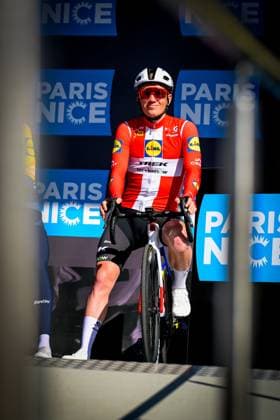 Danish Soren Kragh Andersen of Lidl-Trek pictured at the start of the second stage of 84th edition of the Paris-Nice cycling race, 187 km from Epone to Montargis, Monday 09 March 2026. DAVIDxPINTENS  x166941917x